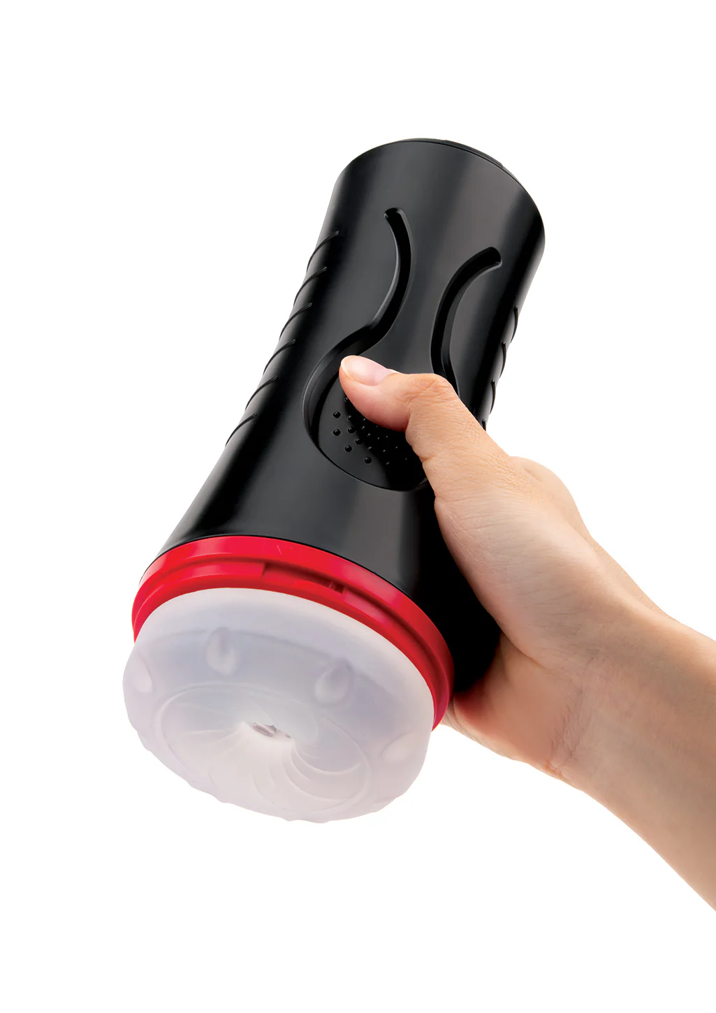 Clear Clutch | Squeezable Vibrating Discreet Textured Stroker - Image 3