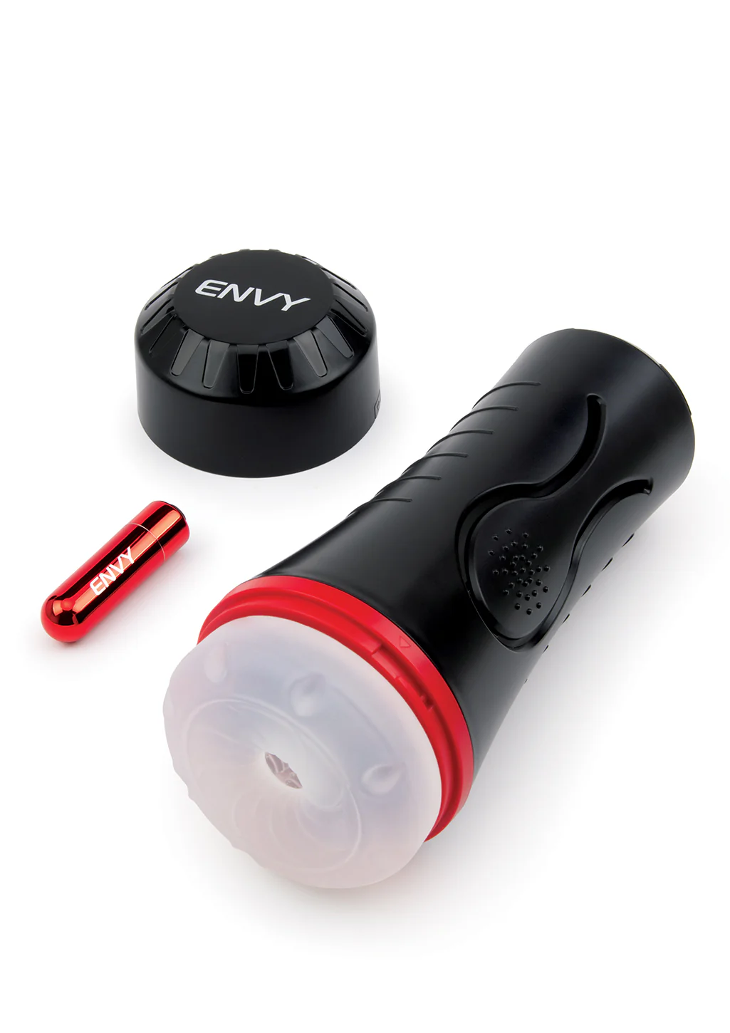 Clear Clutch | Squeezable Vibrating Discreet Textured Stroker - Image 4