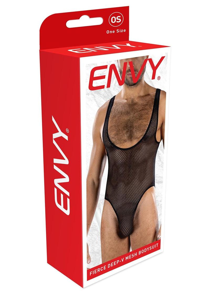 Fierce Deep-V Mesh Bodysuit - Image 3