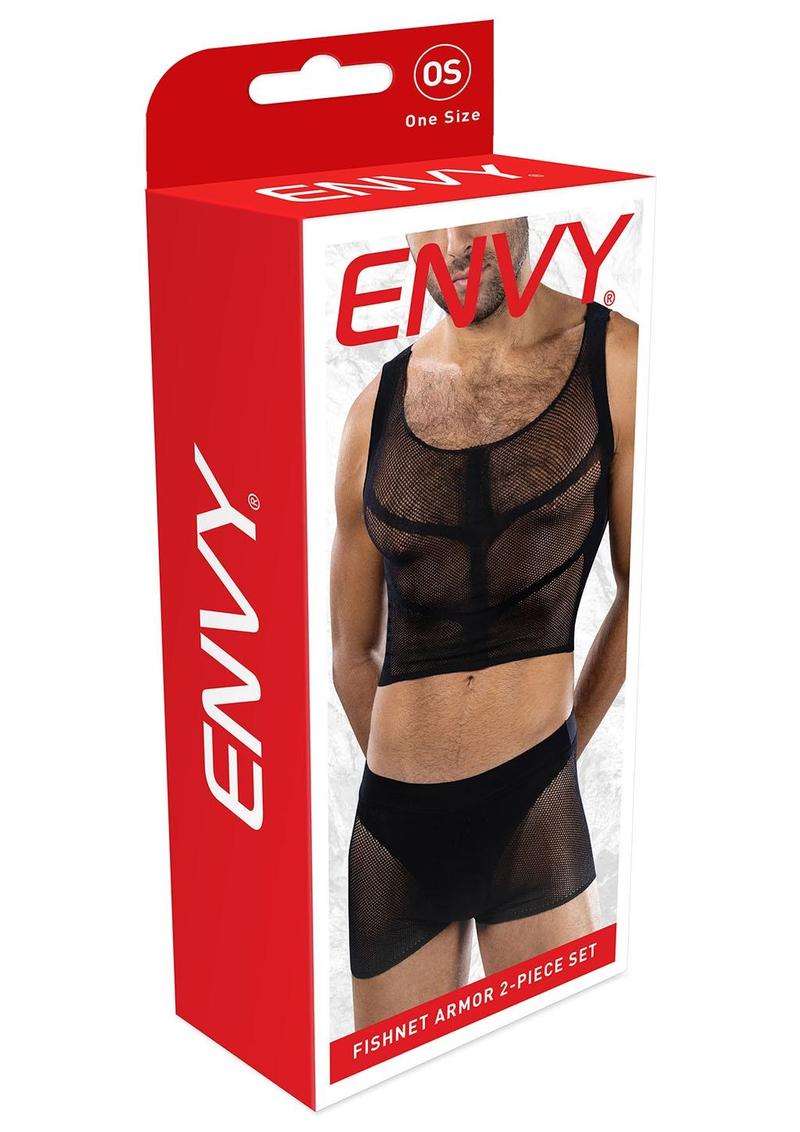 Fishnet Armor 2 Piece Set-Black-Os - Image 3